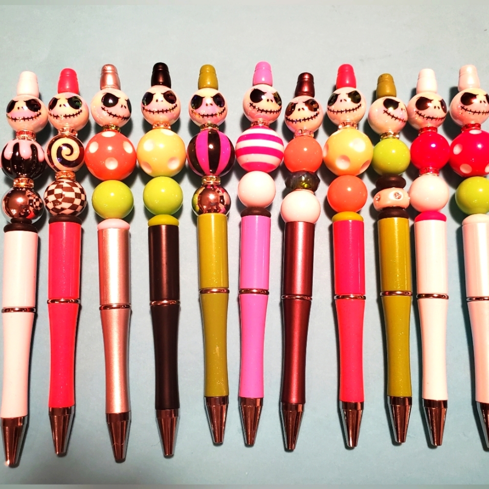 All 11 pens for $15 Jack Skellington beaded pens